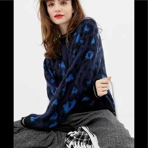 soaked in Luxury Blue Leopard Olive Pullover Sweater - Picture 8 of 8